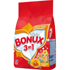 Bonux Tropical Fresh 3in1 washing powder 60 doses of 4.5 kg