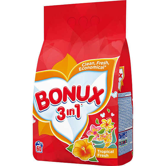 Bonux Tropical Fresh 3in1 washing powder 60 doses of 4.5 kg
