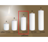 Lima Gastro smooth white pillar candle 80 x 200 mm 1 piece