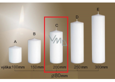 Lima Gastro smooth white pillar candle 80 x 200 mm 1 piece