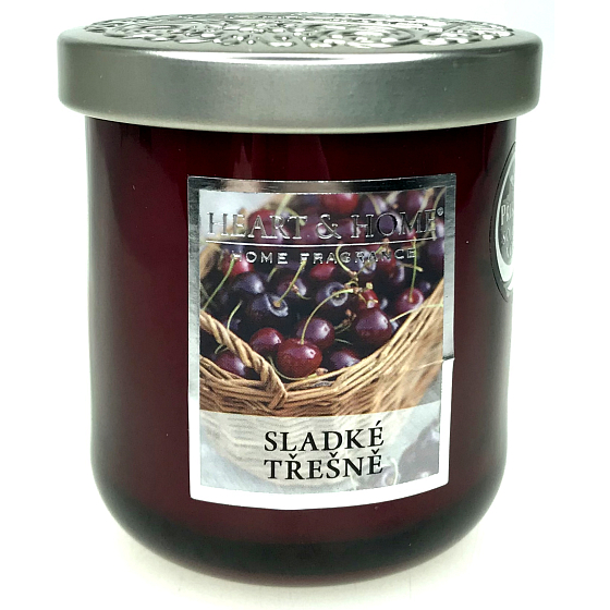 Heart & Home Sweet cherries Soy scented candle medium burns up to 30 hours 115 g