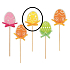 Felt egg yellow recess 4.5 cm + skewers