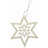 Wooden white star for hanging 10 cm