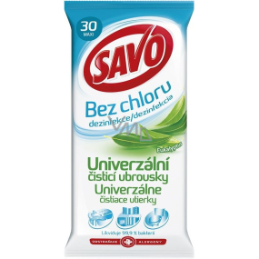 Savo Univerzal Eucalyptus without chlorine cleaning disinfectant wipes 30 pieces