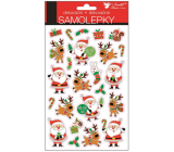 Plastic sticker Santa and reindeer 25 x 14 cm