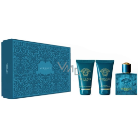 Versace Eros pour Homme Eau de Toilette for Men 50 ml + shower gel 50 ml + aftershave 50 ml, gift set