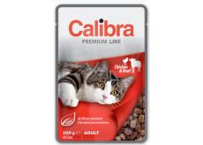Calibra Premium Chicken and beef in sauce complete food for adult cats pocket 100 g