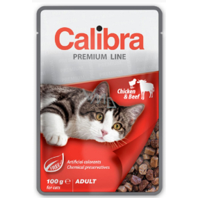 Calibra Premium Chicken and beef in sauce complete food for adult cats pocket 100 g