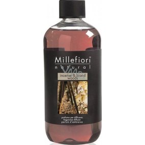 Millefiori Milano Natural Incense & Blond Woods - Incense and Light woods Diffuser refill for incense stalks 250 ml