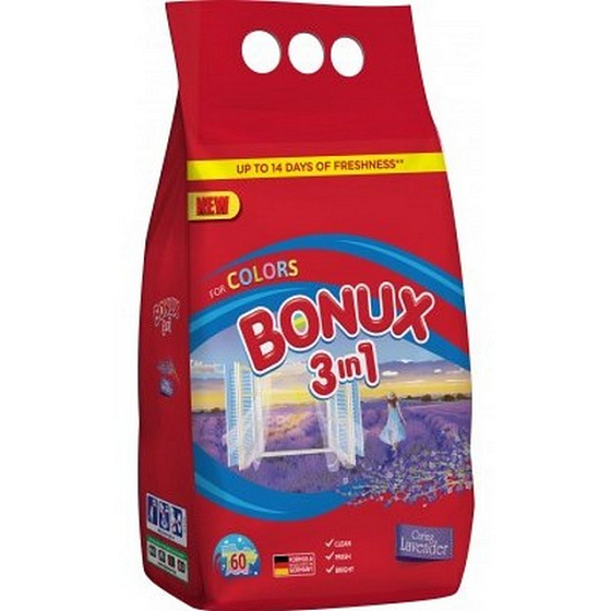 Bonux Color Caring Lavender 3 in 1 washing powder 60 doses 4.5 kg