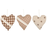 Fabric heart for hanging 10 cm 1 piece