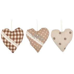 Fabric heart for hanging 10 cm 1 piece