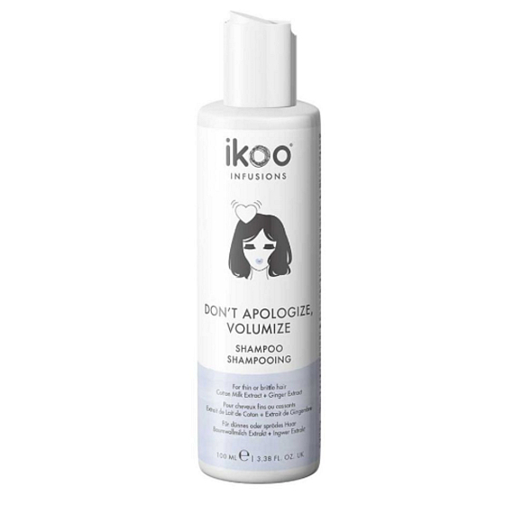 Ikoo Don´t Apologize volumize shampoo for fine hair and split ends of hair, to increase hair volume 100 ml