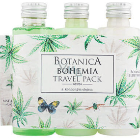 Bohemia Gifts Botanica Hemp oil shower gel 75 ml + shampoo 75 ml + body lotion 75 ml, travel pack