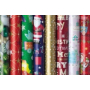 Präsenta Gift wrapping paper 70 cm x 5 m Christmas gold with silver-white stars