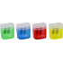 Spoko Pencil sharpener double with lid and container 35 x 20 x 40 mm 1 piece mix of colors