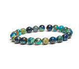 Chrysocolla bracelet elastic natural stone, ball 8 mm / 16 - 17 cm, King Solomon stone