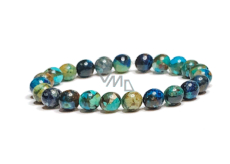 Chrysocolla bracelet elastic natural stone, ball 8 mm / 16 - 17 cm, King Solomon stone