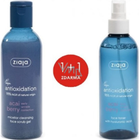 Ziaja Acai Berry micellar gel with peeling 200 ml+ Ziaja Acai Berry skin toner with hyaluronic acid spray 200 ml, duopack