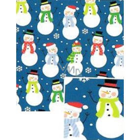 Nekupto Christmas gift wrapping paper 70 x 200 cm Blue snowmen