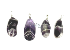 Amethyst zebra Zambia Trommel pendant natural stone M, approx. 2,5 cm, stone of kings and bishops