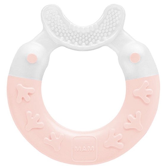 Mam Bite & Brush teether with extra soft bristles 3+ months Pink