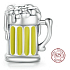 Charm Sterling silver 925 Beer, bead for bracelet, food and drink