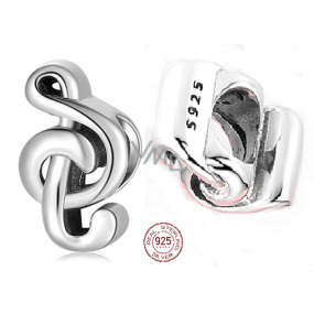 Charm Sterling silver 925 Violin key, bead on bracelet interests
