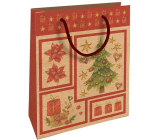 Nekupto Gift kraft bag 25 x 8 x 19 cm Christmas star and tree