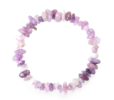 Lepidolite bracelet elastic chopped natural stone 19 cm, amulet of athletes