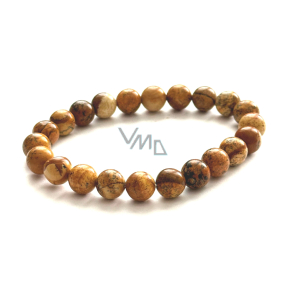 Picture Jasper elastic bracelet natural stone, 8 mm bead / 16 - 17 cm, stone of positive energy