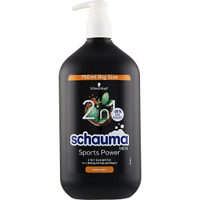 Schauma Men Sports Power 2in1 Shampoo, 750 ml Schauma Men Sports Power 2in1 Shampoo, 750 ml