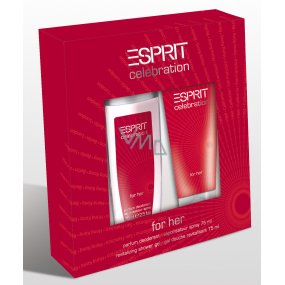 Esprit Celebration for Her perfumed deodorant glass for women 75 ml + shower gel 75 ml, cosmetic set
