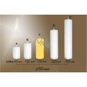 Lima Candle smooth yellow cylinder 60 x 150 mm 1 piece