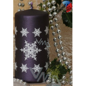 Lima Snowflake candle dark purple cylinder 60 x 120 mm 1 piece