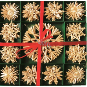 Straw ornaments in a box of 52 pieces