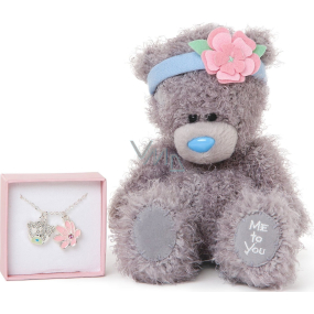 Me to You Teddy bear with headband + chain with 2 pendants 17.5 cm