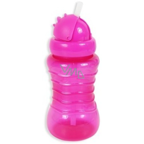 First Steps 12+ bottle with straw for kids pink 310 ml