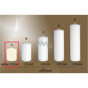 Lima Gastro smooth candle ivory cylinder 80 x 100 mm 1 piece