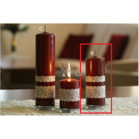 Lima Lace burgundy candle 60 x 150 mm 1 piece