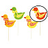 Felt duck orange checkered decor recess 8 cm + skewers