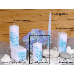 Lima Flower candle blue cylinder 50 x 100 mm 1 piece