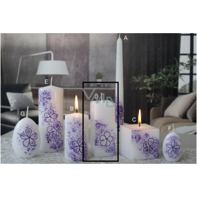 Lima Flower candle purple prism 45 x 120 mm 1 piece