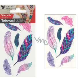 Tattoo decals color feather 10.5 x 6 cm