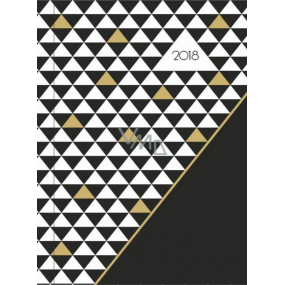 Albi Diary 2018 weekly Black and white triangles 12.5 cm x 17 cm x 1.1 cm