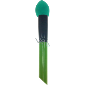 Cosmetic brush with foam sponge green-black handle 16 cm 30390