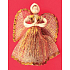 Angel from abaca with a golden trim 15 cm