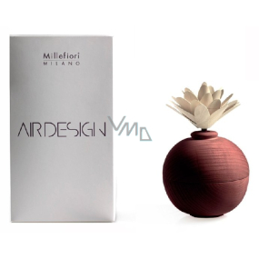 Millefiori Milano Air Design Diffuser Container for Scenting Fragrance Using Porous Wooden Top with Flower Red Sphere