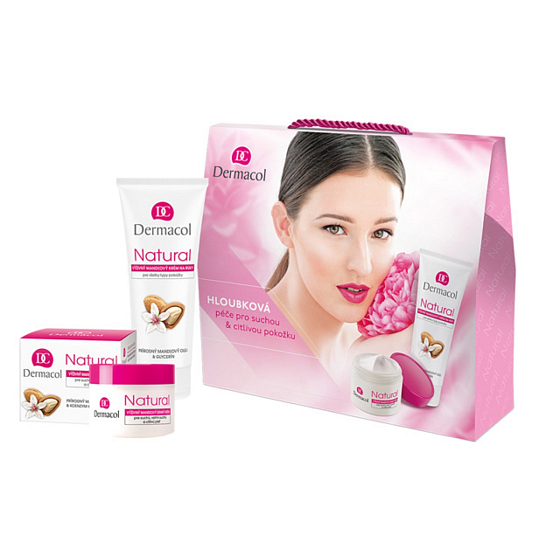 Dermacol Natural day cream 50 ml + hand cream 75 ml, cosmetic set