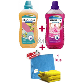 Sidolux Universal Cherry Cherry Lady detergent for all washable surfaces and floors 1 l + Tropical Dream Universal detergent for all washable surfaces and floors 1 l + towel, set